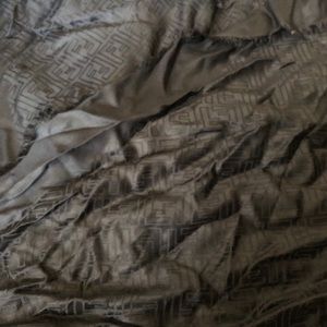 Fendi wool and silk monogram shawl black